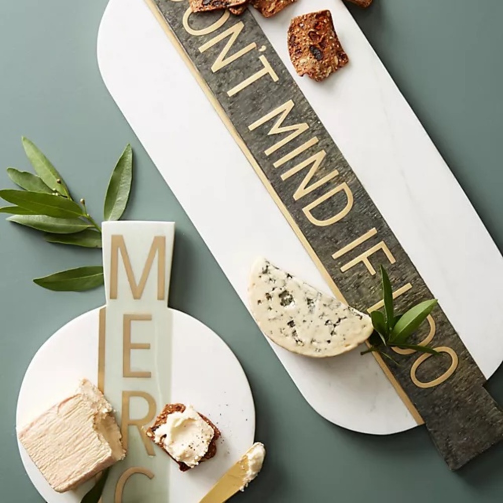 Anthropologie Festive Marble Cheese Borad
